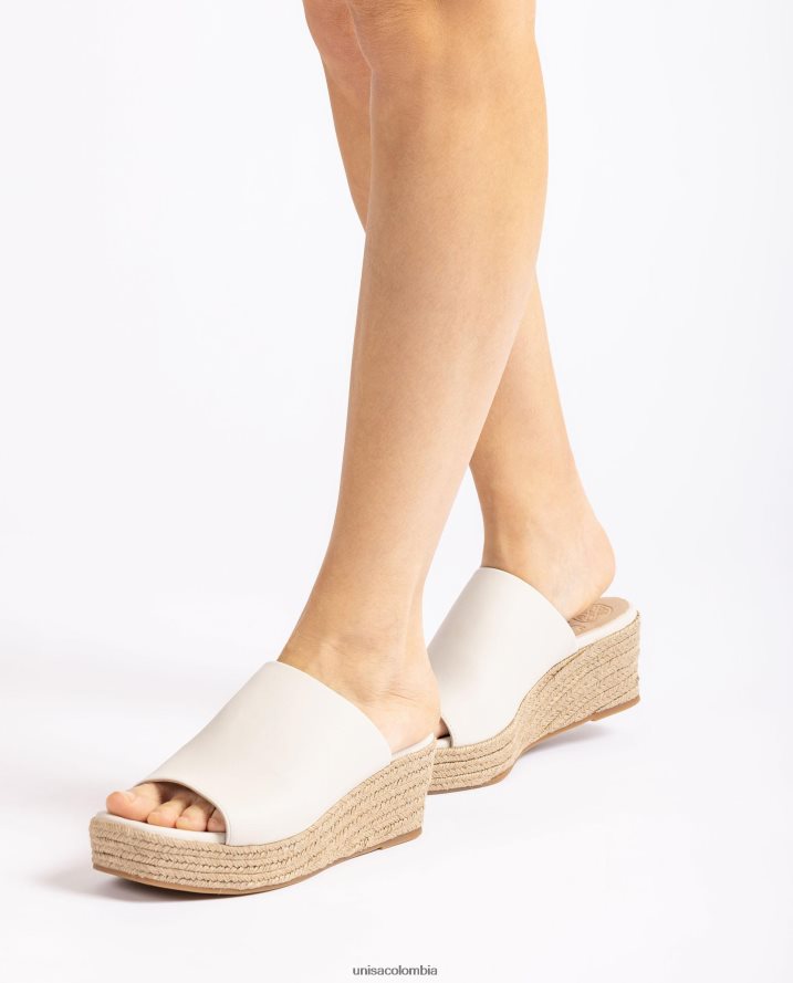 co Unisa mujer sandalias de cuña con punta cuadrada blanco F0X80H384