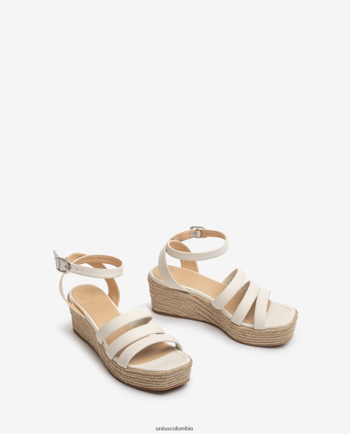 co Unisa mujer sandalias de tiras con punta cuadrada blanco F0X80H370