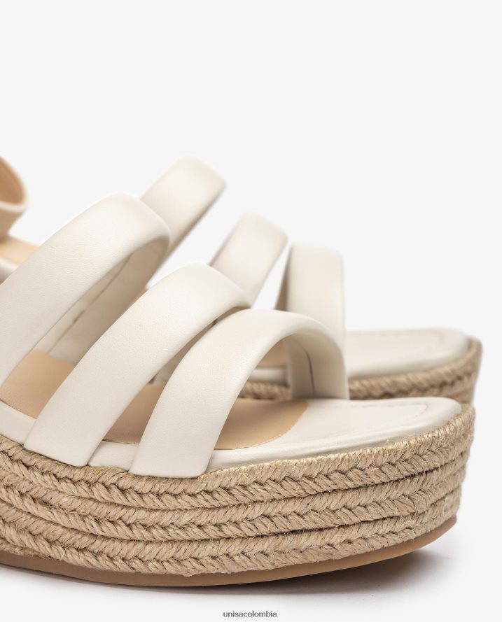 co Unisa mujer sandalias de tiras con punta cuadrada blanco F0X80H370