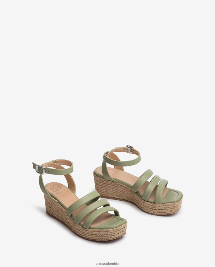 co Unisa mujer sandalias de tiras con punta cuadrada verde F0X80H369