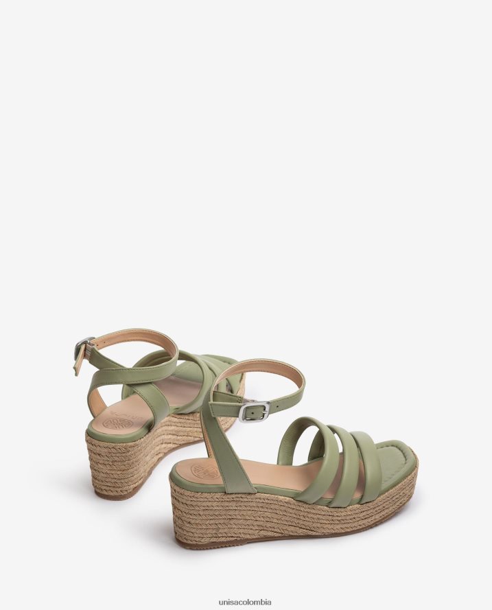 co Unisa mujer sandalias de tiras con punta cuadrada verde F0X80H369