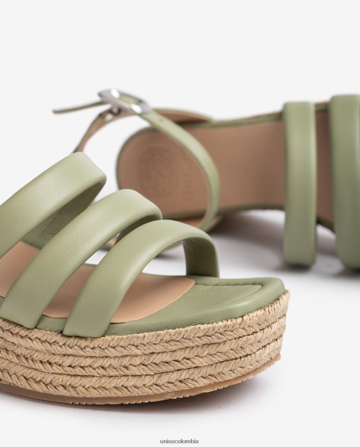 co Unisa mujer sandalias de tiras con punta cuadrada verde F0X80H369