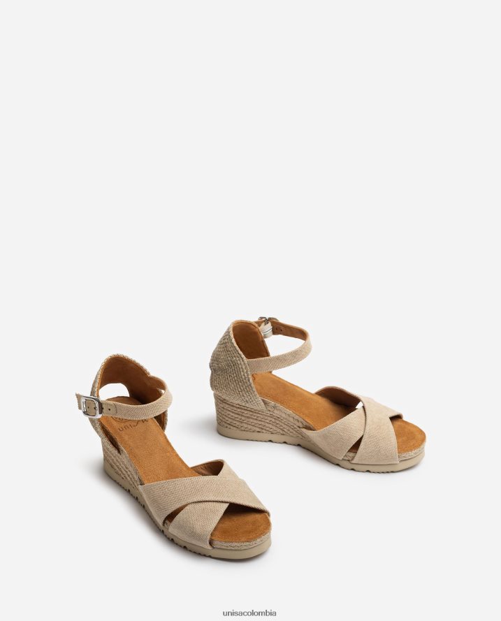 co Unisa mujer sandalias de yute con tiras cruzadas moda F0X80H775