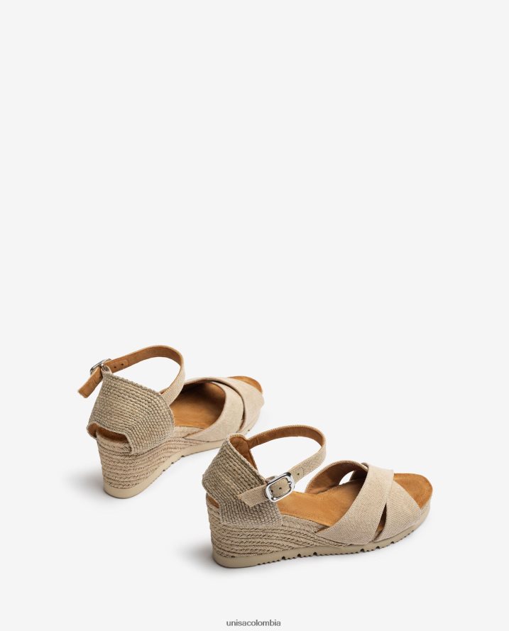co Unisa mujer sandalias de yute con tiras cruzadas moda F0X80H775