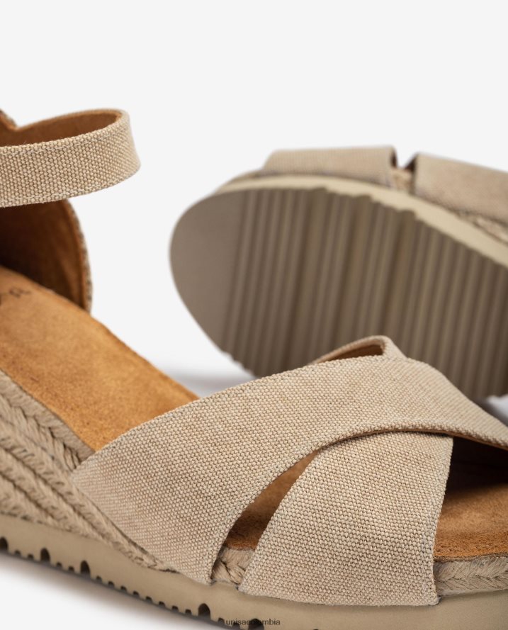 co Unisa mujer sandalias de yute con tiras cruzadas moda F0X80H775