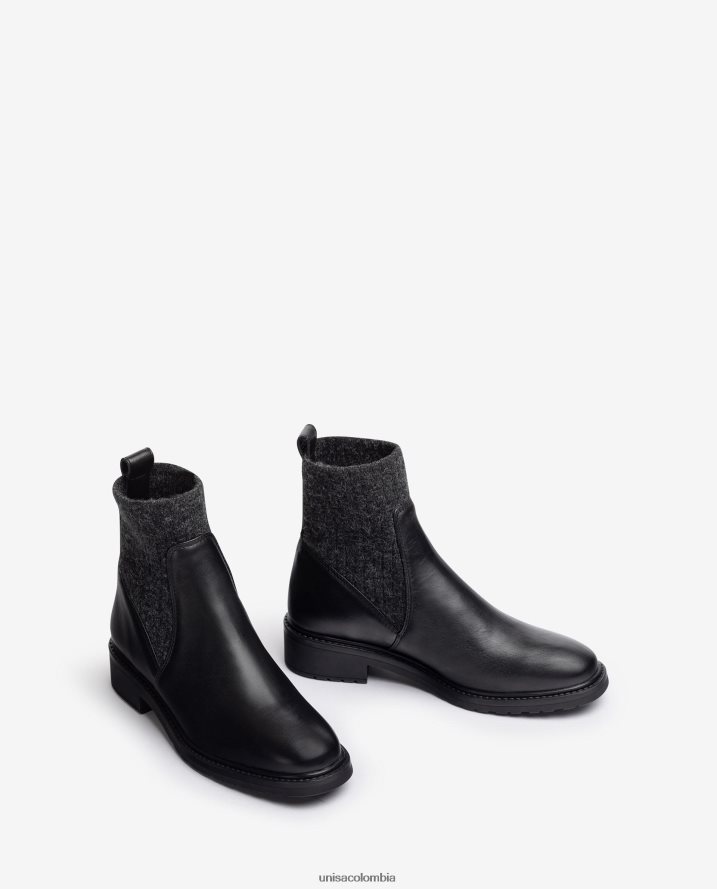 co Unisa mujer Botines de piel con cuarto de corte en tejido elástico. moda F0X80H893