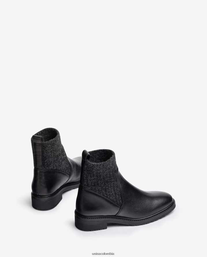 co Unisa mujer Botines de piel con cuarto de corte en tejido elástico. moda F0X80H893