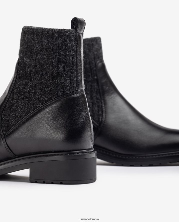 co Unisa mujer Botines de piel con cuarto de corte en tejido elástico. moda F0X80H893