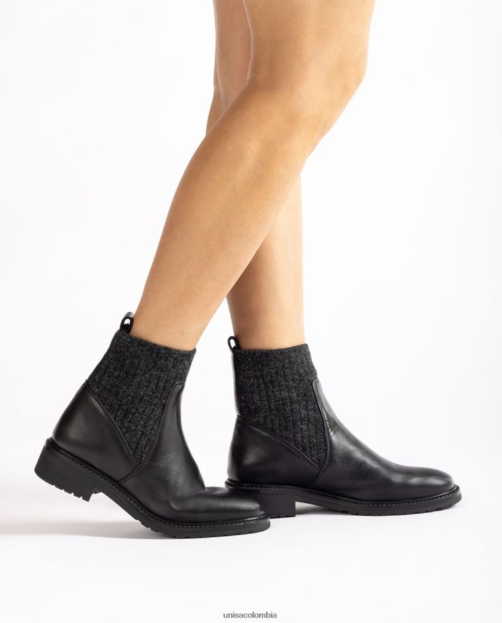 co Unisa mujer Botines de piel con cuarto de corte en tejido elástico. moda F0X80H893
