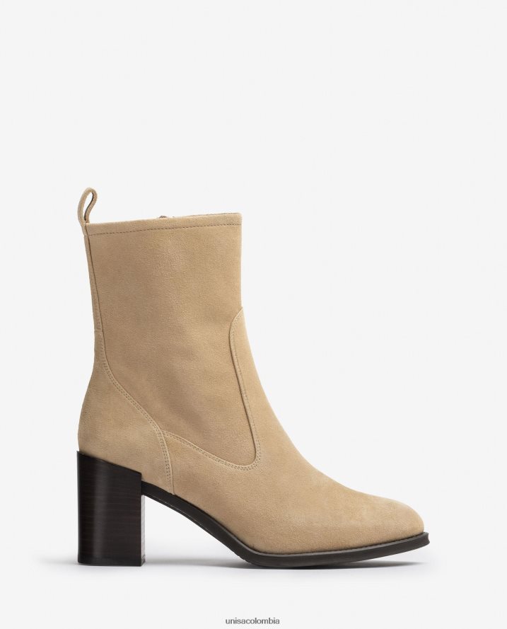 co Unisa mujer botín de tacón alto beige F0X80H1007