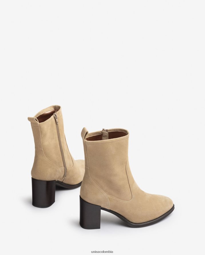 co Unisa mujer botín de tacón alto beige F0X80H1007