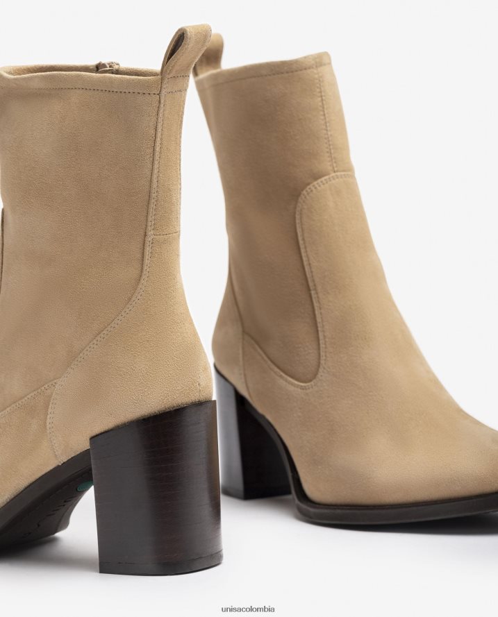 co Unisa mujer botín de tacón alto beige F0X80H1007