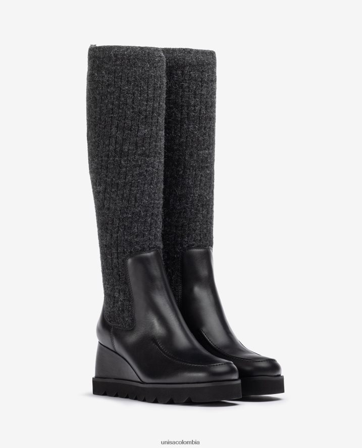 co Unisa mujer bota con calcetín de tejido canalé agraciado F0X80H1074