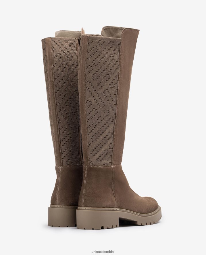 co Unisa mujer bota de ante con tejido elástico estampado moda F0X80H1066