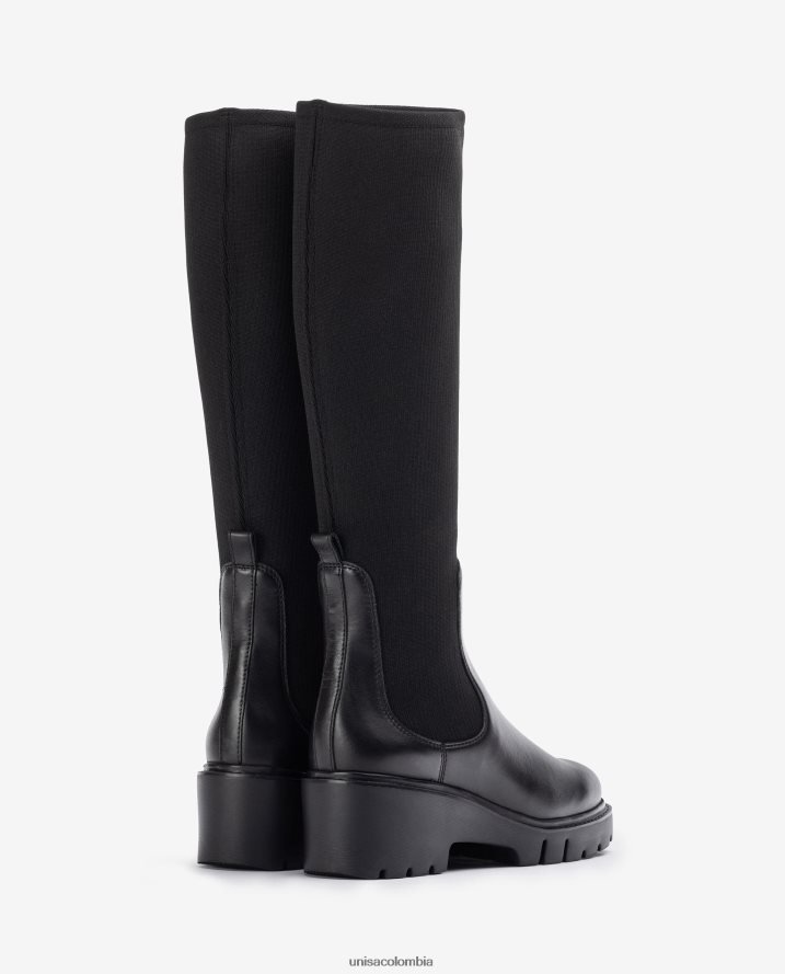 co Unisa mujer bota de cuero con línea superior de tela elástica agraciado F0X80H1058