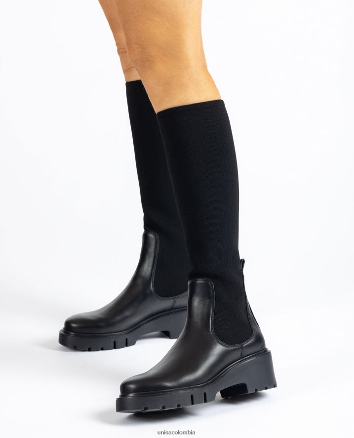 co Unisa mujer bota de cuero con línea superior de tela elástica agraciado F0X80H1058