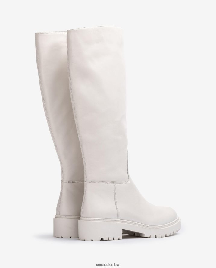 co Unisa mujer bota de cuero con suela track blanco F0X80H1049