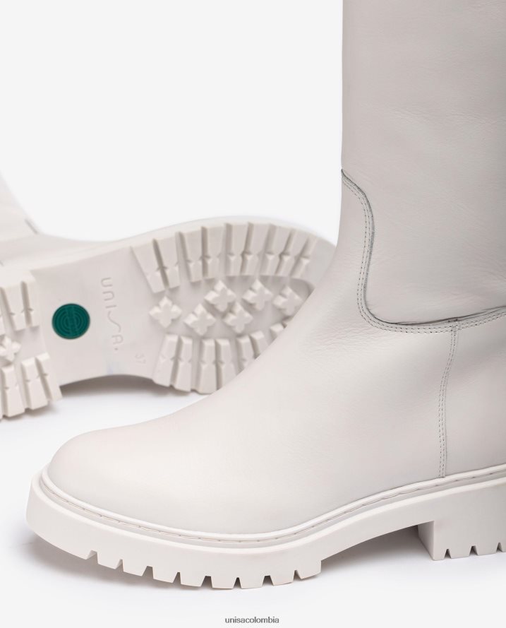 co Unisa mujer bota de cuero con suela track blanco F0X80H1049