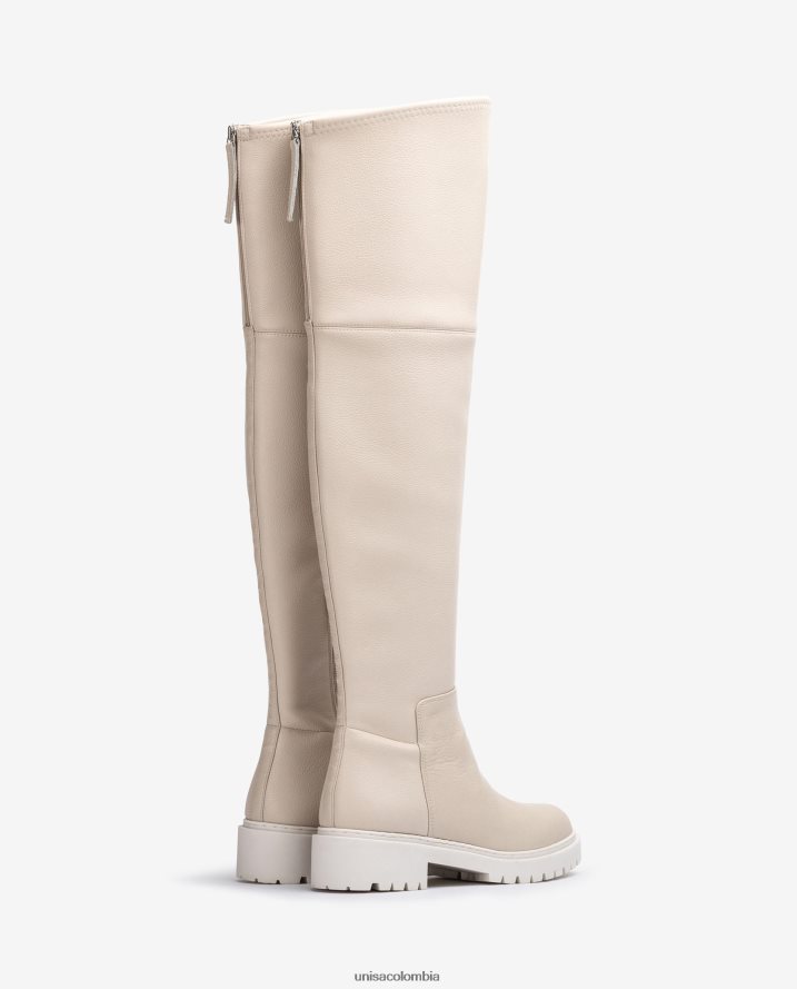 co Unisa mujer bota de muslo con suela de pista blanco F0X80H1050