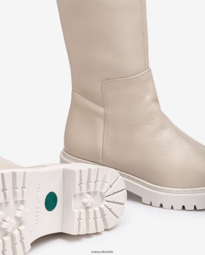 co Unisa mujer bota de muslo con suela de pista blanco F0X80H1050