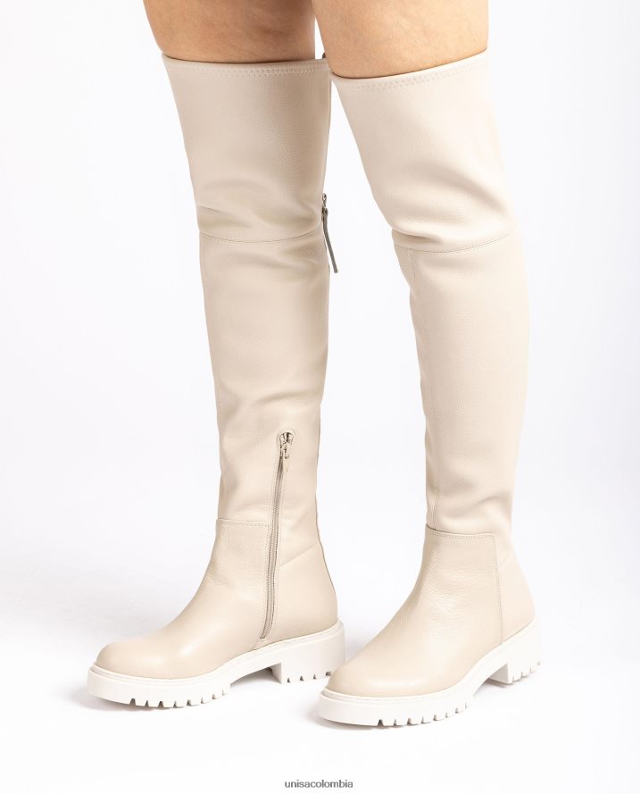 co Unisa mujer bota de muslo con suela de pista blanco F0X80H1050