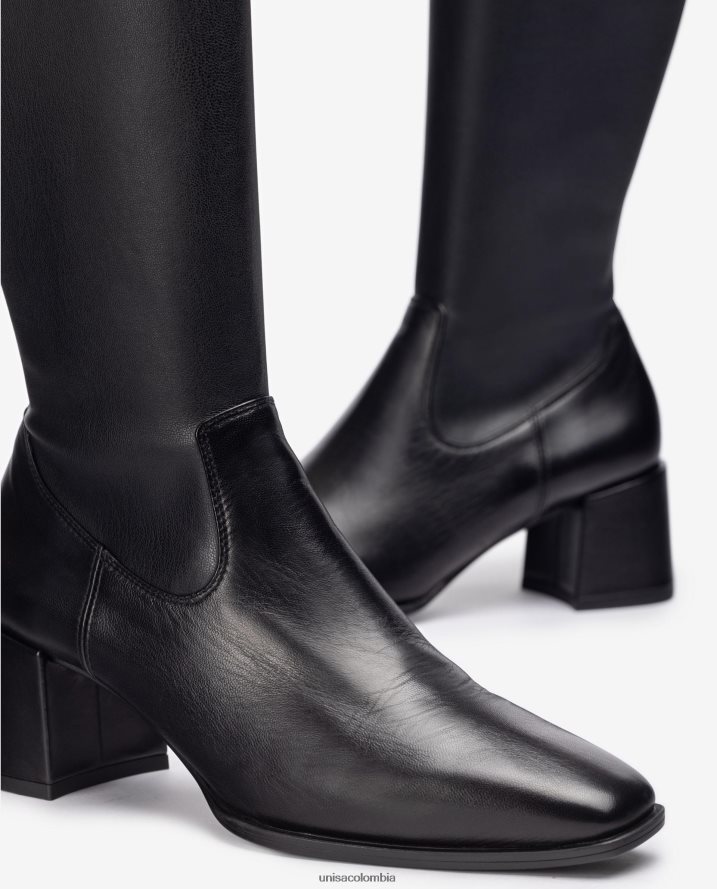 co Unisa mujer bota de tacón ancho con una línea superior de tejido elástico moda F0X80H1040