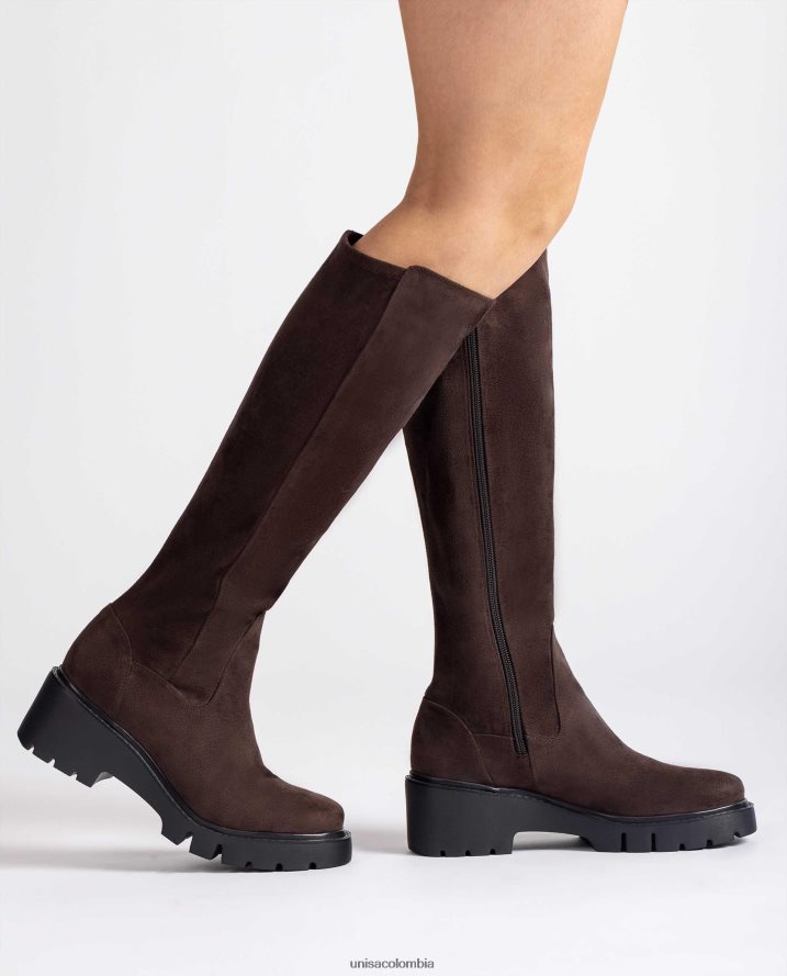 co Unisa mujer botas con cremallera interior marrón F0X80H1063