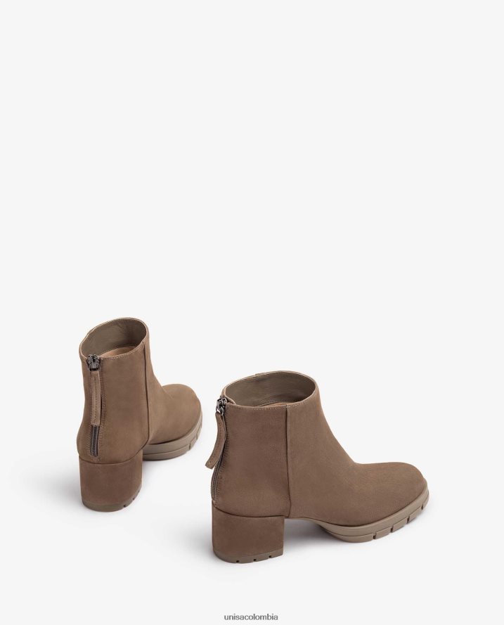 co Unisa mujer botines de piel con cremallera marrón F0X80H924