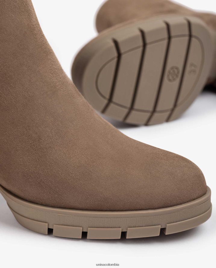 co Unisa mujer botines de piel con cremallera marrón F0X80H924