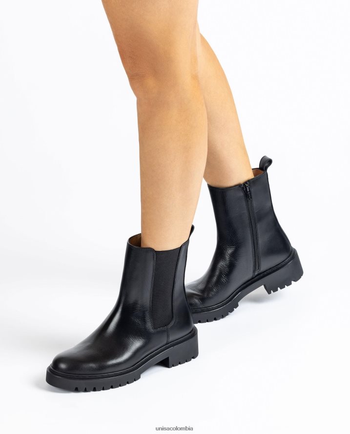 co Unisa mujer botines de piel con elástico lateral y cremallera moda F0X80H910