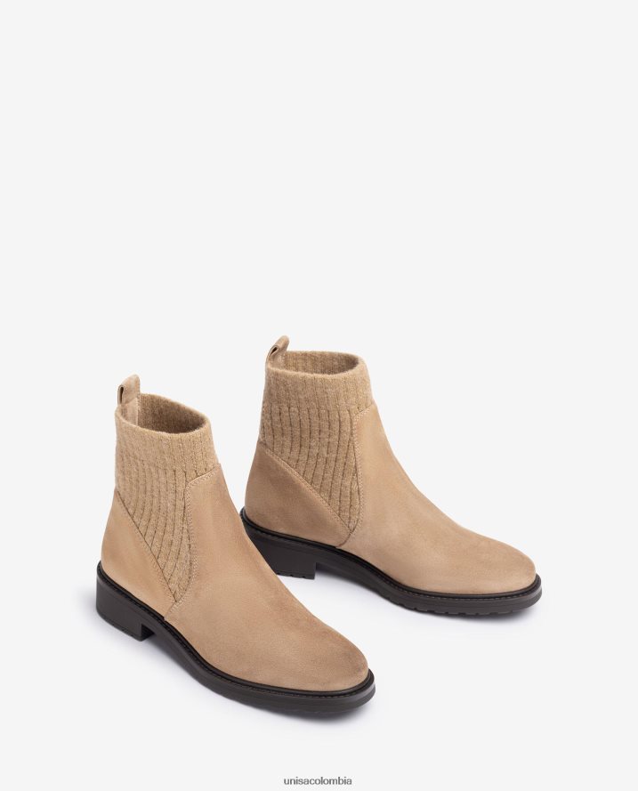 co Unisa niños Botines de ante con cuarto elástico en la parte superior beige F0X80H891