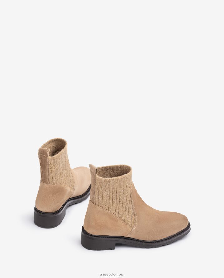 co Unisa niños Botines de ante con cuarto elástico en la parte superior beige F0X80H891