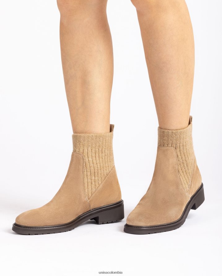 co Unisa niños Botines de ante con cuarto elástico en la parte superior beige F0X80H891