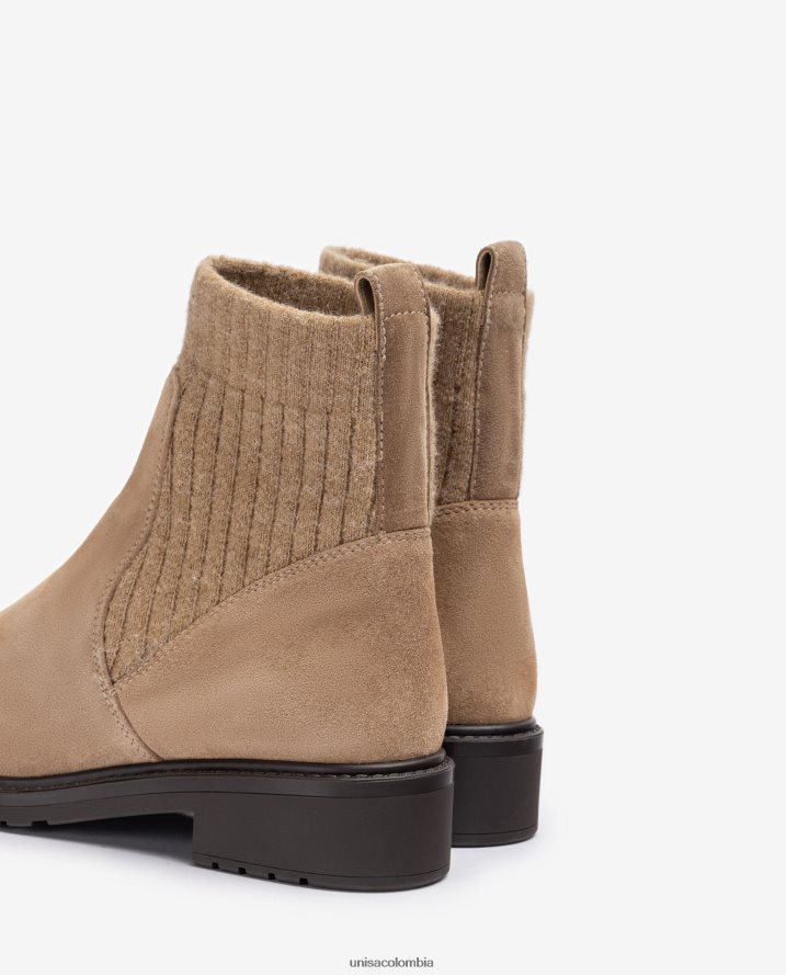 co Unisa niños Botines de ante con cuarto elástico en la parte superior beige F0X80H891