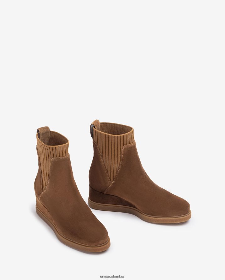 co Unisa niños botines de ante con cuña marrón F0X80H944