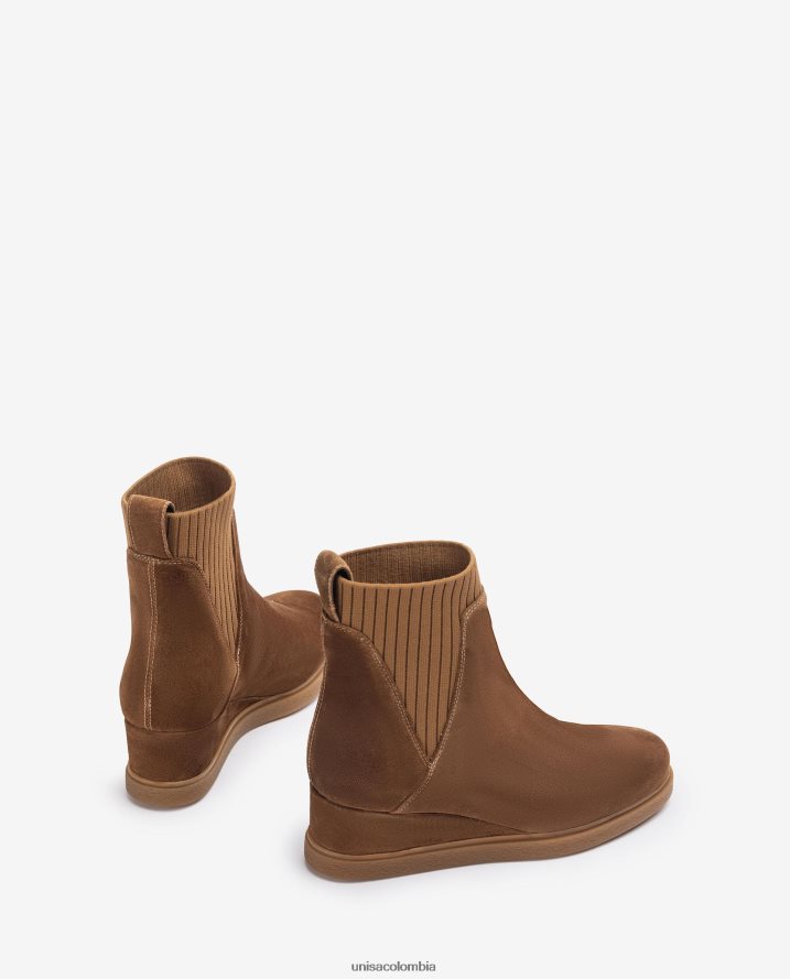 co Unisa niños botines de ante con cuña marrón F0X80H944