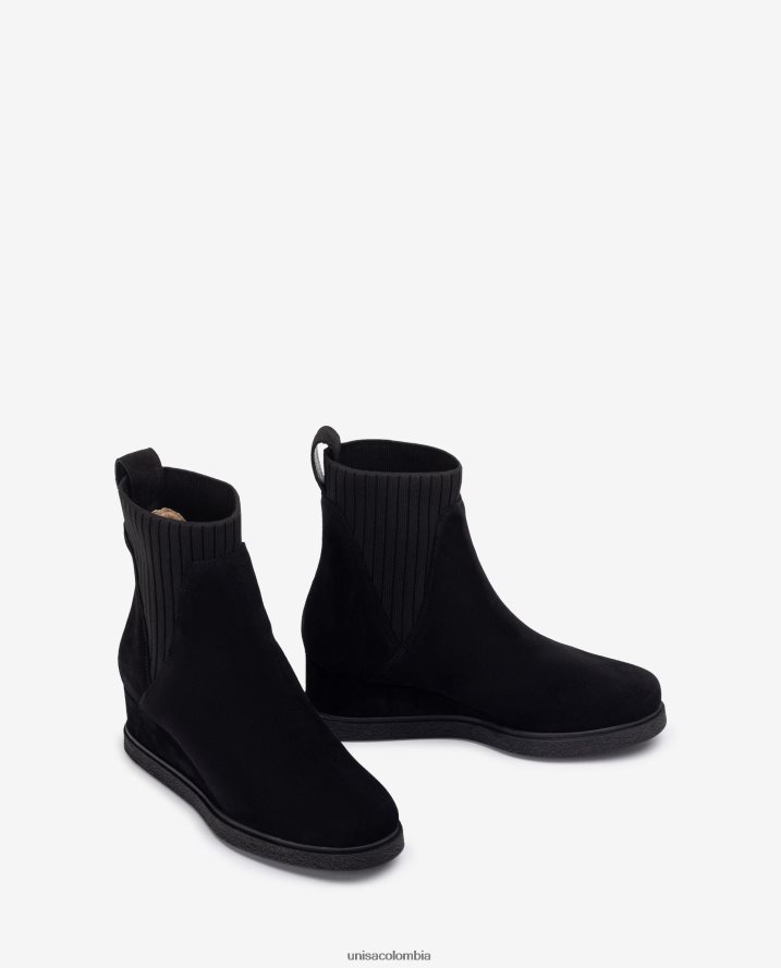 co Unisa niños botines de ante con cuña negro F0X80H943