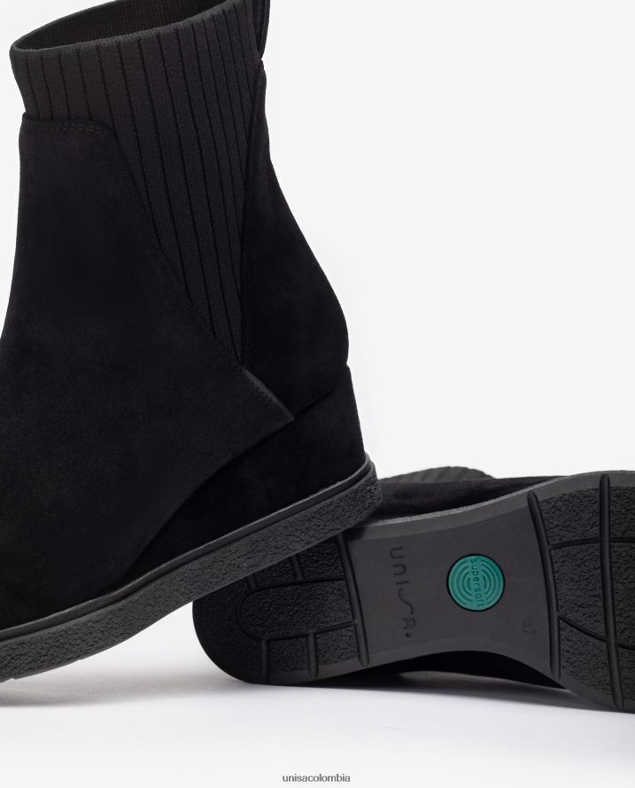 co Unisa niños botines de ante con cuña negro F0X80H943