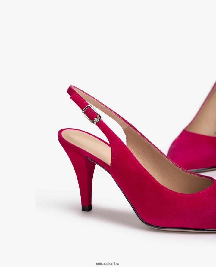 co Unisa mujer slingback de gamuza con puntera en punta rosa F0X80H540