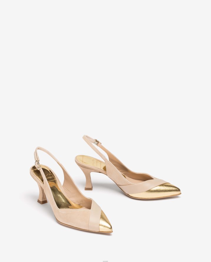 co Unisa mujer zapato destalonado con punta en punta. beige F0X80H1324