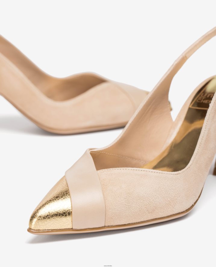 co Unisa mujer zapato destalonado con punta en punta. beige F0X80H1324