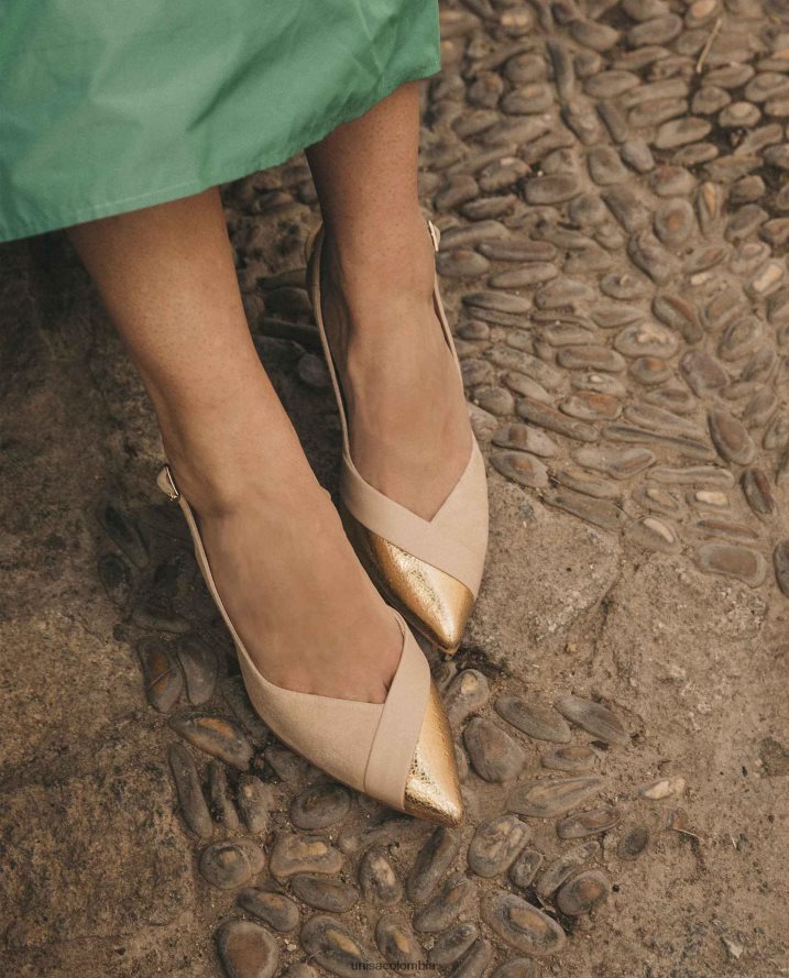 co Unisa mujer zapato destalonado con punta en punta. beige F0X80H1324