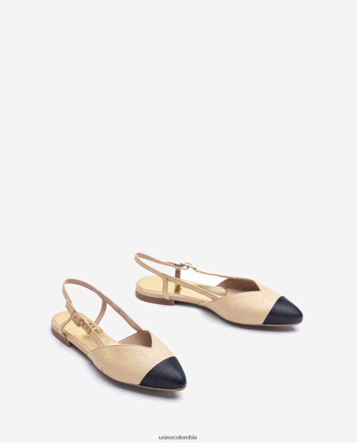 co Unisa mujer zapato plano destalonado bicolor agraciado F0X80H1321