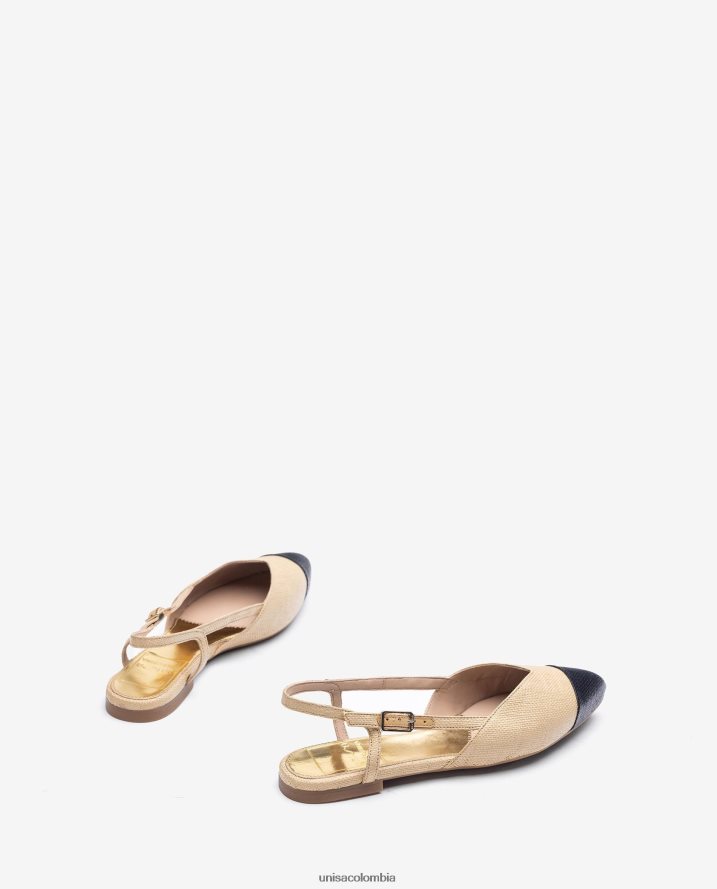 co Unisa mujer zapato plano destalonado bicolor agraciado F0X80H1321
