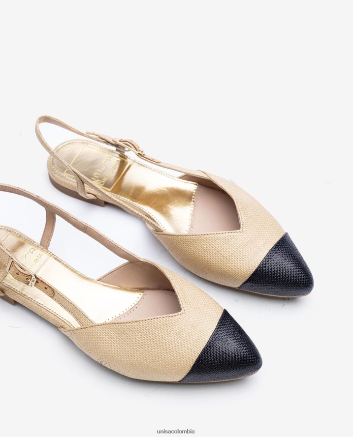 co Unisa mujer zapato plano destalonado bicolor agraciado F0X80H1321