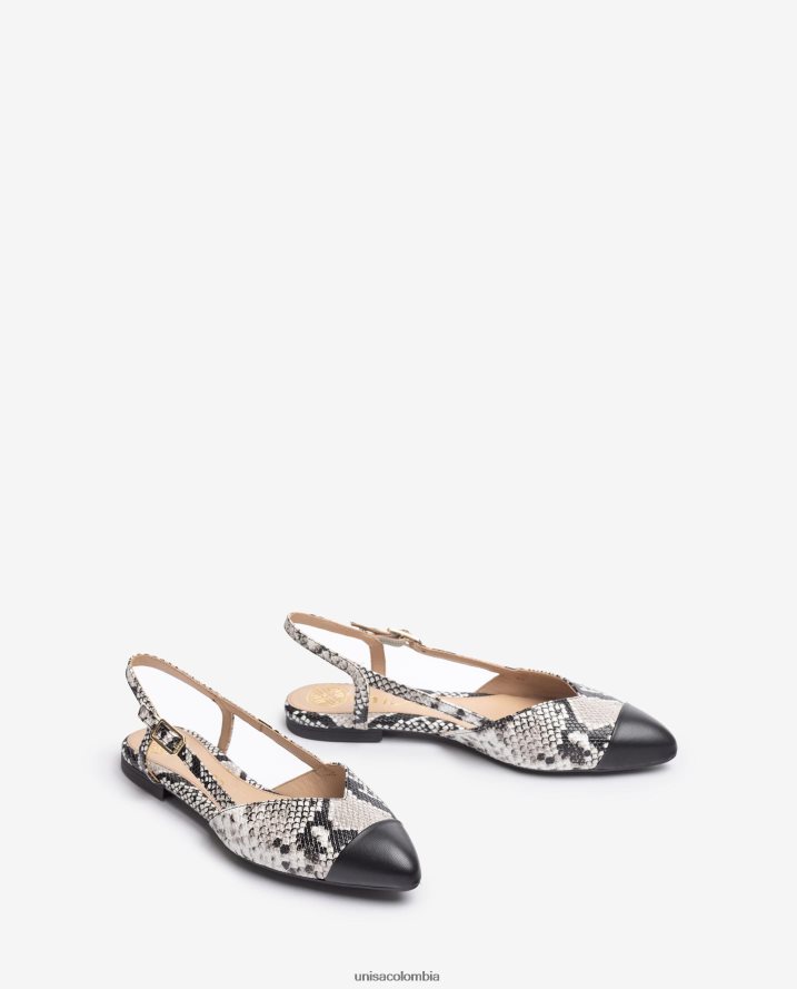 co Unisa mujer zapato plano destalonado bicolor agraciado F0X80H537