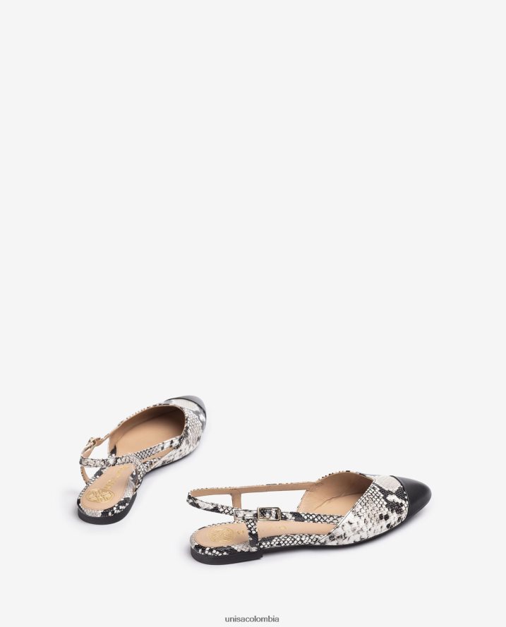 co Unisa mujer zapato plano destalonado bicolor agraciado F0X80H537