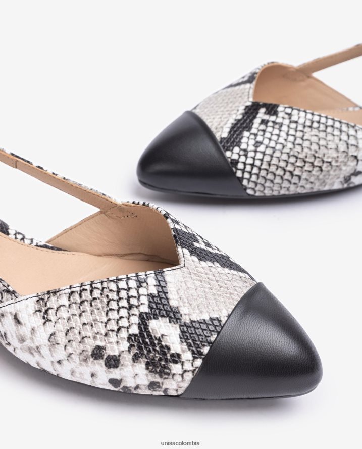 co Unisa mujer zapato plano destalonado bicolor agraciado F0X80H537
