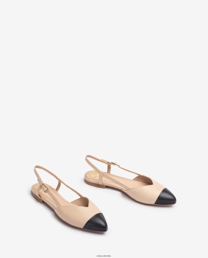 co Unisa mujer zapato plano destalonado bicolor beige F0X80H493