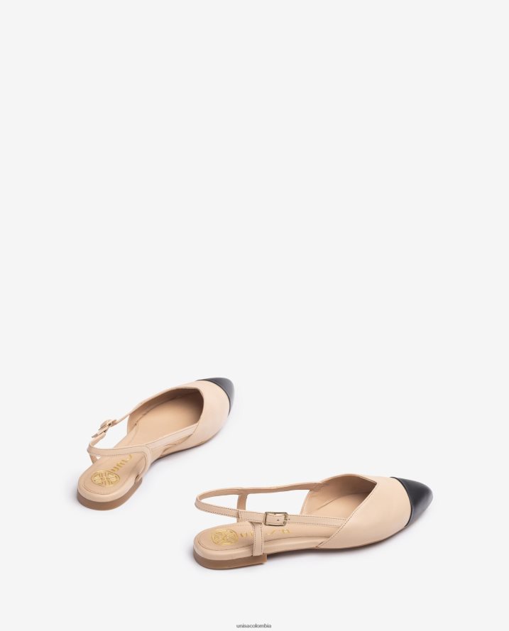 co Unisa mujer zapato plano destalonado bicolor beige F0X80H493